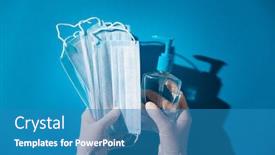  Presentation with latex gloves - Colorful slide set enhanced with woman-hands-in-latex-gloves backdrop and a teal colored foreground