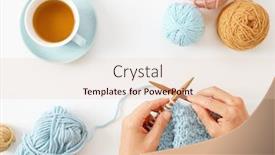  Presentation with knitting - Slide set with woman-hands-knitting-hat background and a lemonade colored foreground