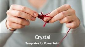  Presentation with crochet - Presentation theme having woman hands knitting with crochet background and a gray colored foreground