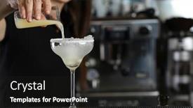  Presentation with cocktail bar - PPT theme having woman hands making cocktail on bar counter background and a dark gray colored foreground