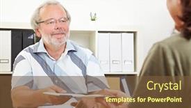  Presentation with application - Beautiful slides featuring woman-hands-over-application-folder backdrop and a tawny brown colored foreground