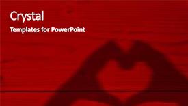  Presentation with human relationship - Colorful presentation enhanced with woman hands silhouette as heart backdrop and a  colored foreground