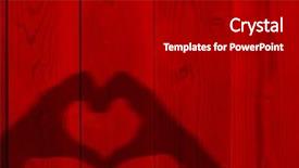  Presentation with human relationship - Presentation theme consisting of woman hands silhouette as heart background and a  colored foreground