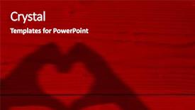  Presentation with human relationship - Cool new slide deck with woman hands silhouette as heart backdrop and a  colored foreground