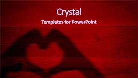  Presentation with human relationship - Colorful slide deck enhanced with woman hands silhouette as heart backdrop and a  colored foreground