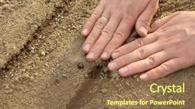  Presentation with seed - Beautiful presentation design featuring woman hands sowing seeds backdrop and a tawny brown colored foreground