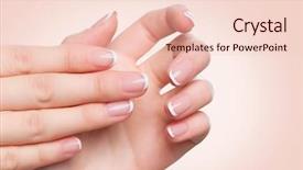  Presentation with nails manicure - PPT layouts with woman hands spa and manicure background and a lemonade colored foreground