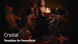  Presentation with party time - Colorful PPT layouts enhanced with woman-has-birthday-party backdrop and a wine colored foreground