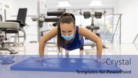  Presentation with medical training - Cool new theme with woman-have-indoor-training backdrop and a teal colored foreground