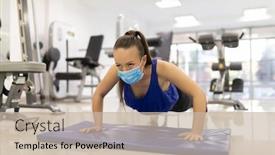  Presentation with medical training - Audience pleasing slides consisting of woman-have-indoor-training backdrop and a mint green colored foreground
