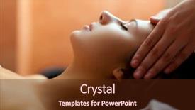  Presentation with face massage spa skin - Cool new slides with woman having a facial massage backdrop and a tawny brown colored foreground