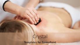  Presentation with salon - PPT layouts featuring woman-having-a-gua-sha background and a coral colored foreground