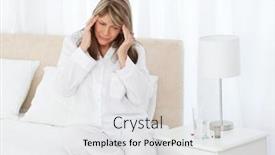  Presentation with headache - Audience pleasing presentation consisting of woman-having-a-headache backdrop and a white colored foreground