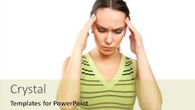  Presentation with headache - PPT layouts with woman-having-a-headache background and a yellow colored foreground