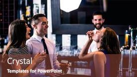  Presentation with bar - Theme consisting of woman-having-a-shot background and a tawny brown colored foreground