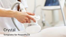  Presentation with abdominal - PPT theme consisting of woman having abdominal treatment background and a  colored foreground