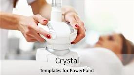  Presentation with abdominal - Slide set featuring woman having abdominal treatment background and a  colored foreground