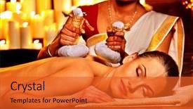  Presentation with rice - Cool new presentation design with woman having ayurvedic massage backdrop and a red colored foreground