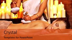  Presentation with rice - Cool new theme with woman having ayurvedic massage backdrop and a red colored foreground