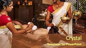 Presentation with india - PPT theme consisting of woman having ayurvedic massage background and a tawny brown colored foreground