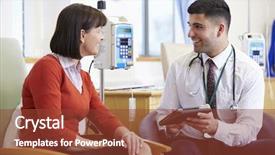  Presentation with chemotherapy - Amazing presentation having woman having chemotherapy with doctor backdrop and a tawny brown colored foreground