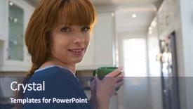  Presentation with green coffee - Colorful theme enhanced with woman having coffee in green backdrop and a  colored foreground