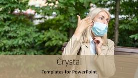  Presentation with difficulty - Presentation theme consisting of woman-having-difficulty-to-breath background and a coral colored foreground