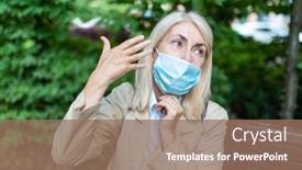  Presentation with difficulty - Presentation theme consisting of woman-having-difficulty-to-breath background and a coral colored foreground