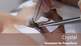  Presentation with beauty salon - Cool new theme with woman having eyelash extension in beauty salon backdrop and a violet colored foreground