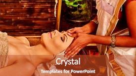  Presentation with ayurveda - Theme having woman having facial ayurveda spa background and a crimson colored foreground