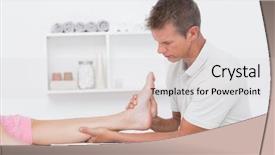  Presentation with foot massage - Amazing slides having woman having foot massage in medical center backdrop and a light gray colored foreground