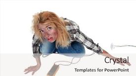  Presentation with electric - PPT layouts enhanced with woman having had an electric background and a sky blue colored foreground