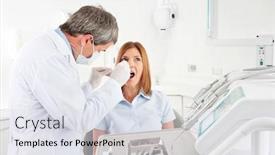  Presentation with dentist - Cool new slides with woman-having-her-checkup backdrop and a sky blue colored foreground