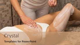  Presentation with relaxation - Beautiful PPT layouts featuring woman having massage with cream at spa closeup photo beauty healthy lifestyle and relaxation concept backdrop and a coral colored foreground