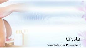  Presentation with spa - PPT theme consisting of woman having massage background and a cool aqua colored foreground