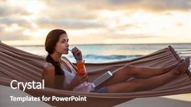  Presentation with sensuality woman black angel relaxing - PPT theme having woman having mocktail while relaxing background and a tawny brown colored foreground