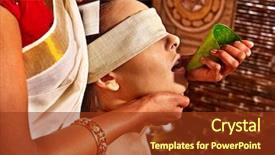  Presentation with ayurveda - Audience pleasing slide deck consisting of woman having nose ayurveda spa backdrop and a tawny brown colored foreground