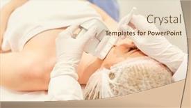  Presentation with ultrasound machine - Slide deck featuring woman-having-skin-tightening background and a lemonade colored foreground