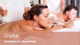  Presentation with herbal - Theme with woman having thai massage background and a coral colored foreground