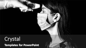  Presentation with black nurse - Presentation design having woman-having-the-fever-measured background and a dark gray colored foreground