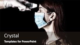  Presentation with biohazard - Audience pleasing presentation theme consisting of woman-having-the-fever-measured backdrop and a dark gray colored foreground