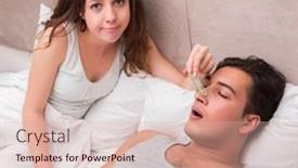  Presentation with snoring - Presentation theme consisting of woman-having-trouble-with-husband background and a lemonade colored foreground