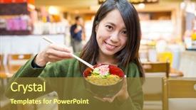  Presentation with sad woman diamond ring - PPT layouts enhanced with woman having urchin rice bowl background and a tawny brown colored foreground