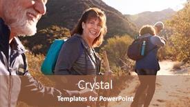  Presentation with helping man - Theme having woman-helping-man-on-trail background and a tawny brown colored foreground