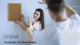  Presentation with hang - Presentation consisting of woman-helps-her-partner background and a light blue colored foreground