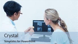  Presentation with dentist - Audience pleasing slide deck consisting of woman her mouth x-ray backdrop and a light blue colored foreground