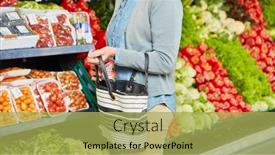  Presentation with strawberries - Slides enhanced with woman-hides-strawberries background and a yellow colored foreground