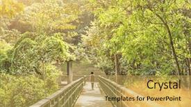 Presentation with hiking - Amazing presentation design having woman hiking at the path backdrop and a yellow colored foreground
