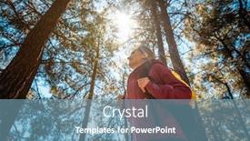  Presentation with pine forest - Slide set featuring woman-hiking-in-a-southern background and a seafoam green colored foreground