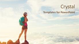  Presentation with active lifestyle - Theme with woman hiking in the mountains background and a cream colored foreground